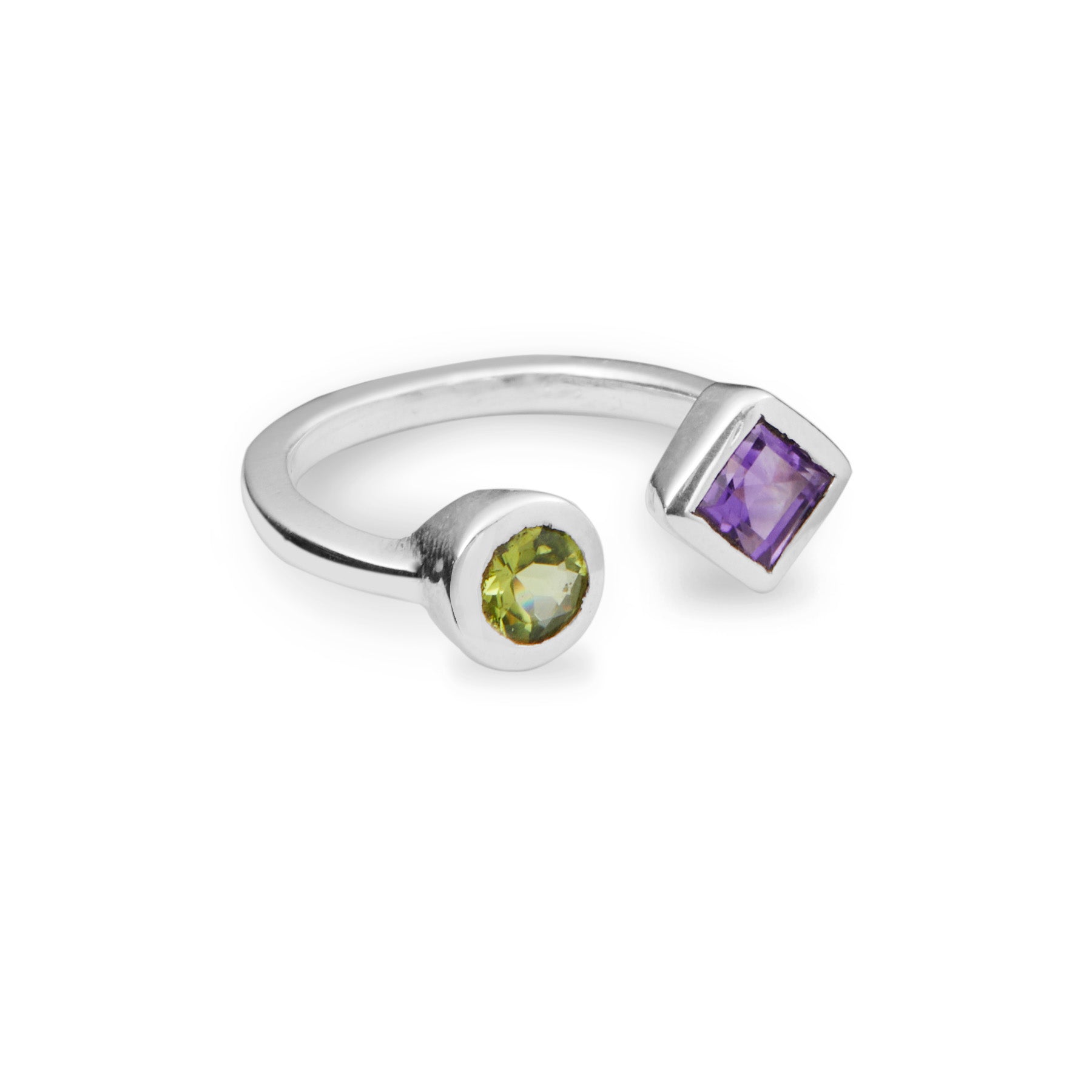 PERIDOT AND AMETHYST RING