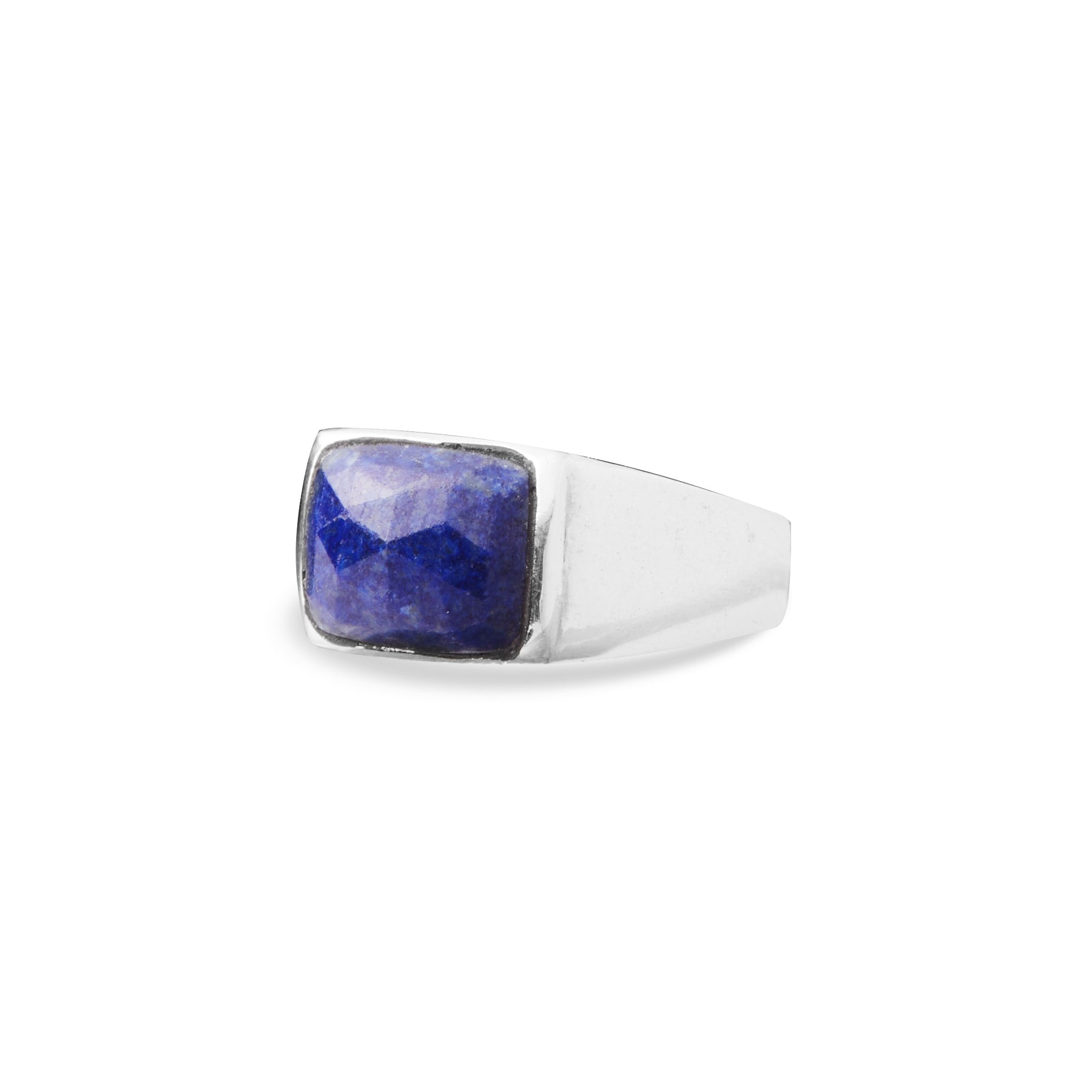 Lapis Lazuli rectangle faceted checkerboard with beel and thick band