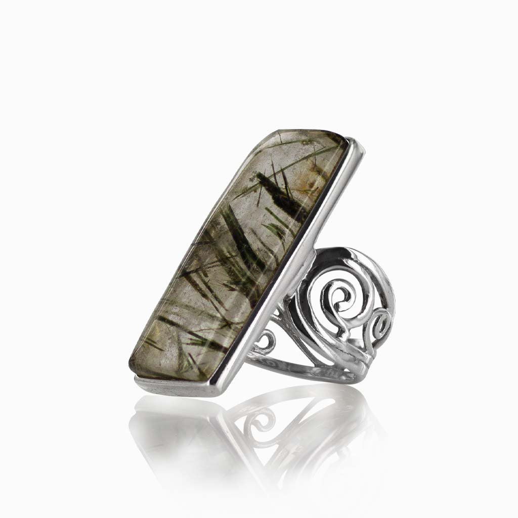 Epidote In Quartz Ring