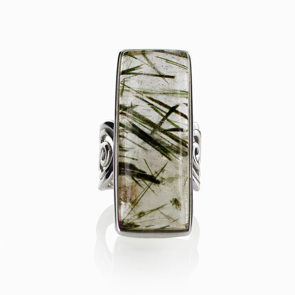 Epidote In Quartz Ring