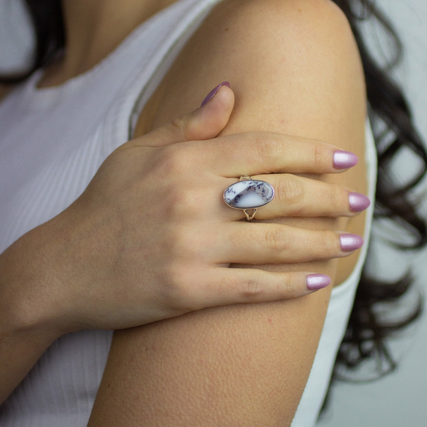 Dendritic Opal Ring