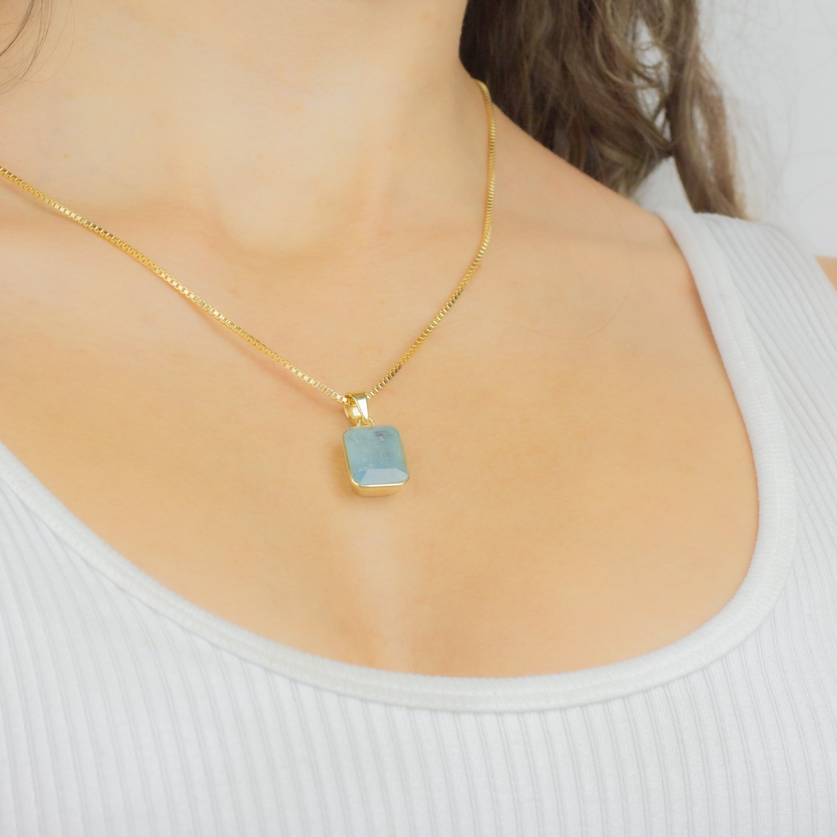 Buy Gemstone Beads Necklace Of Real Aquamarine – Gehna Shop