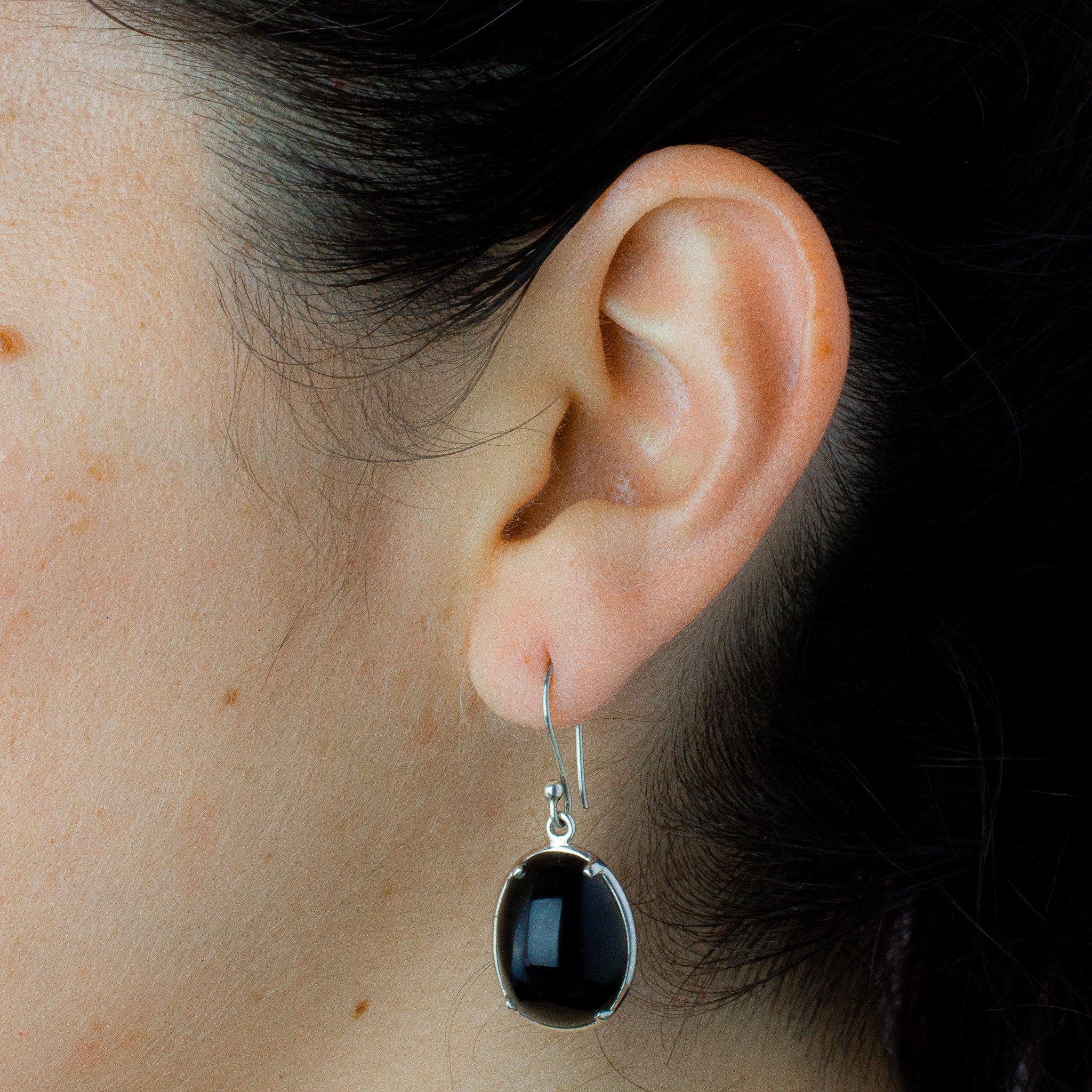 Shungite and Sterling Silver Dangle Earrings – Taos Rockers