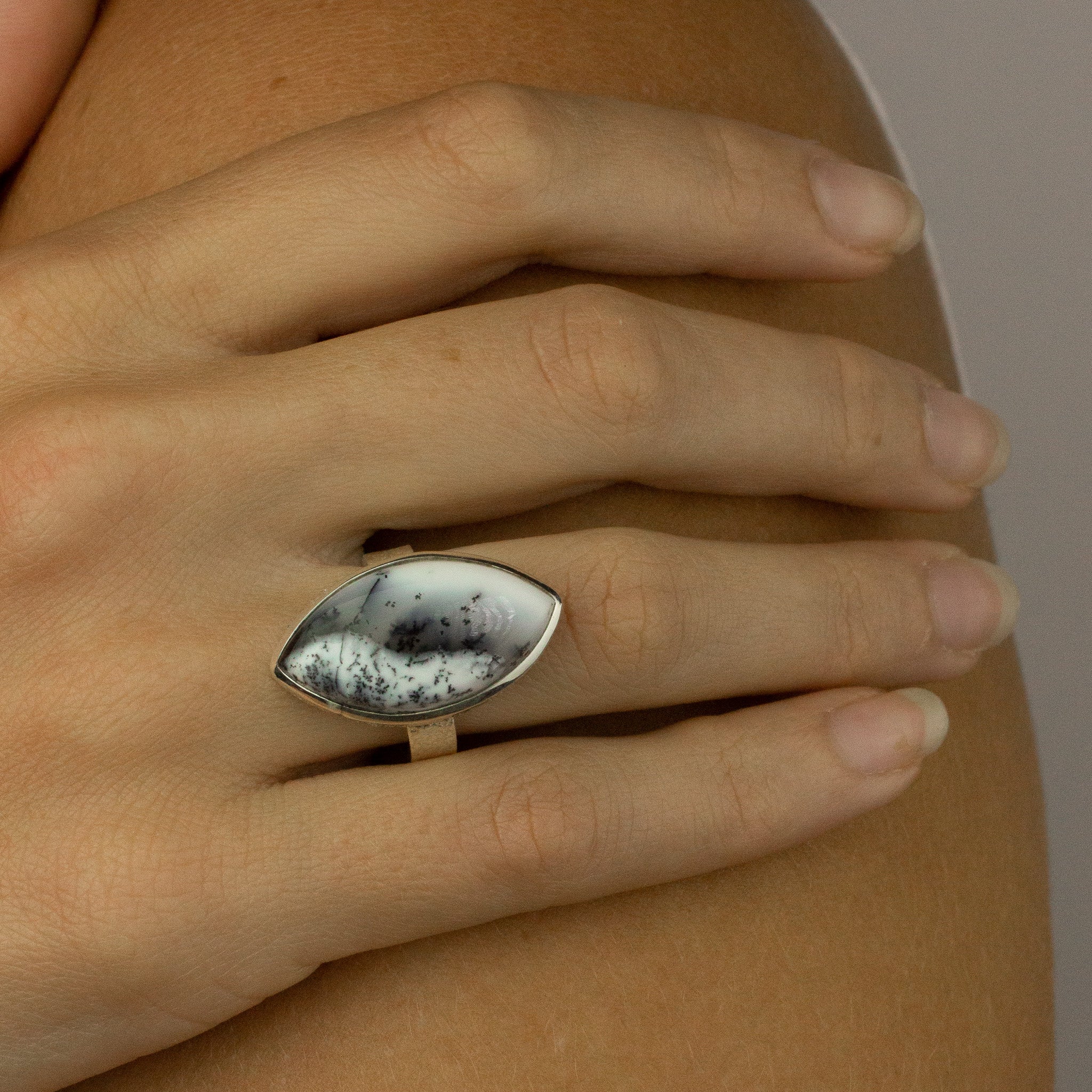 Dendritic hot sale opal ring