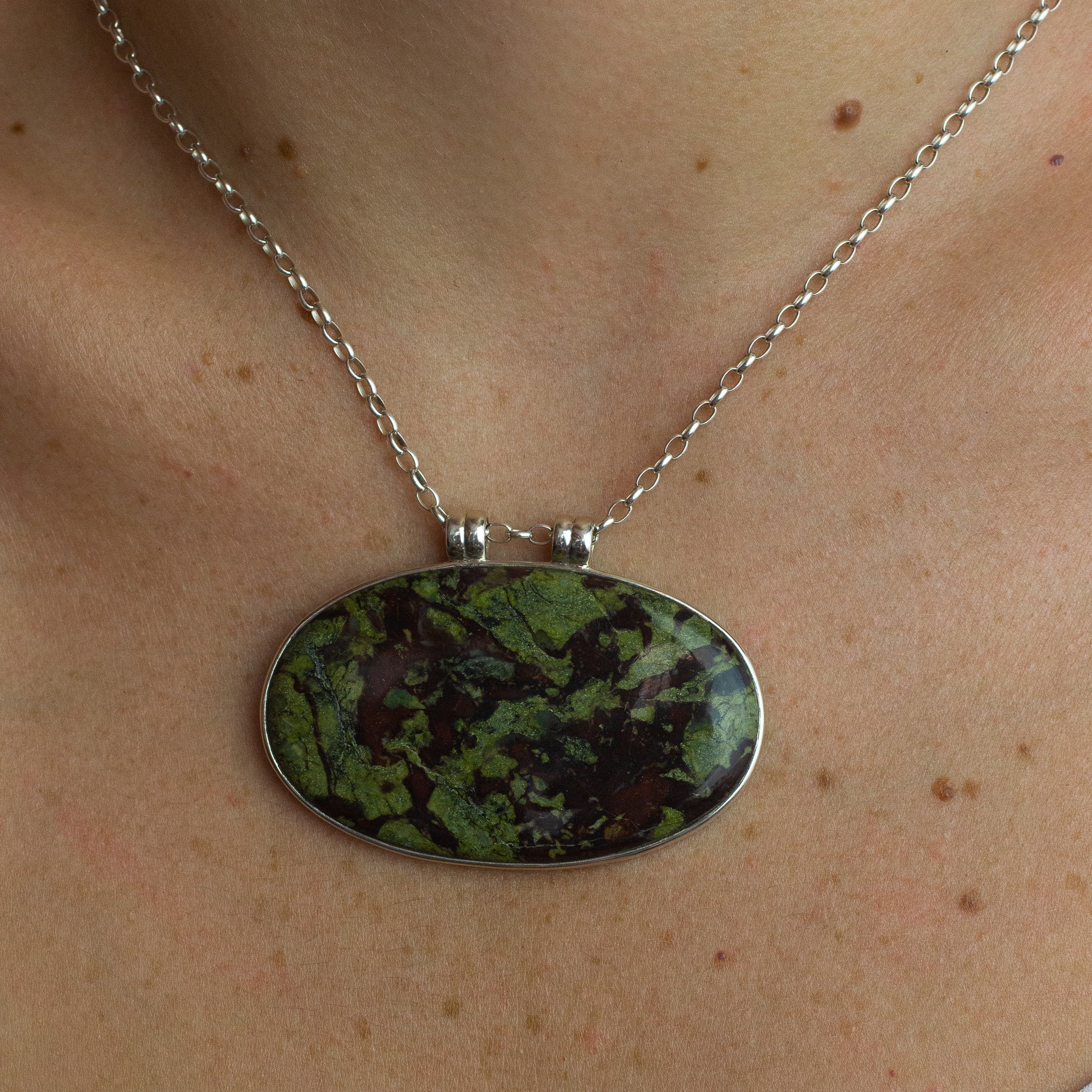 Green jasper necklace sale