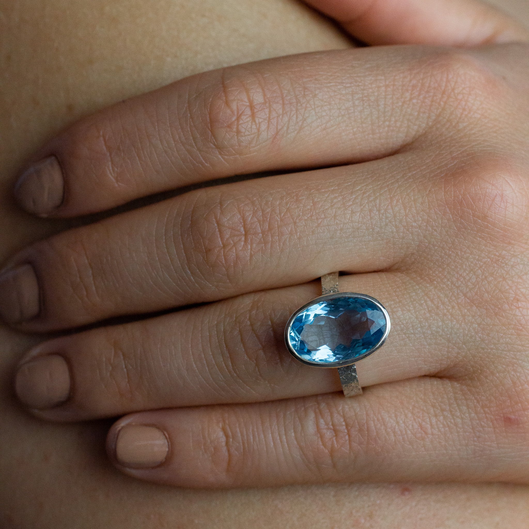 Light blue outlet topaz ring