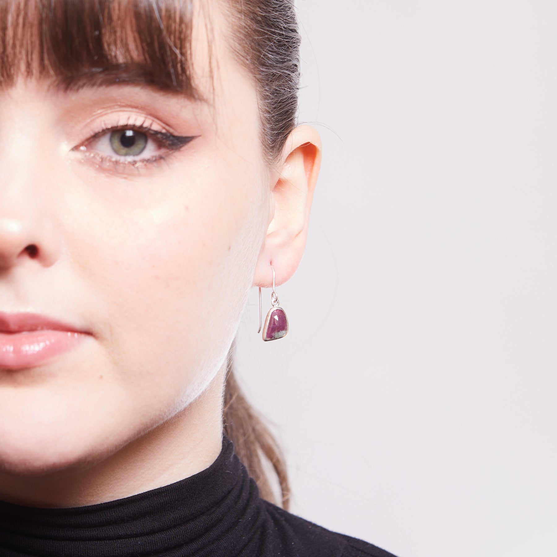 Ruby Zoisite Drop Earrings