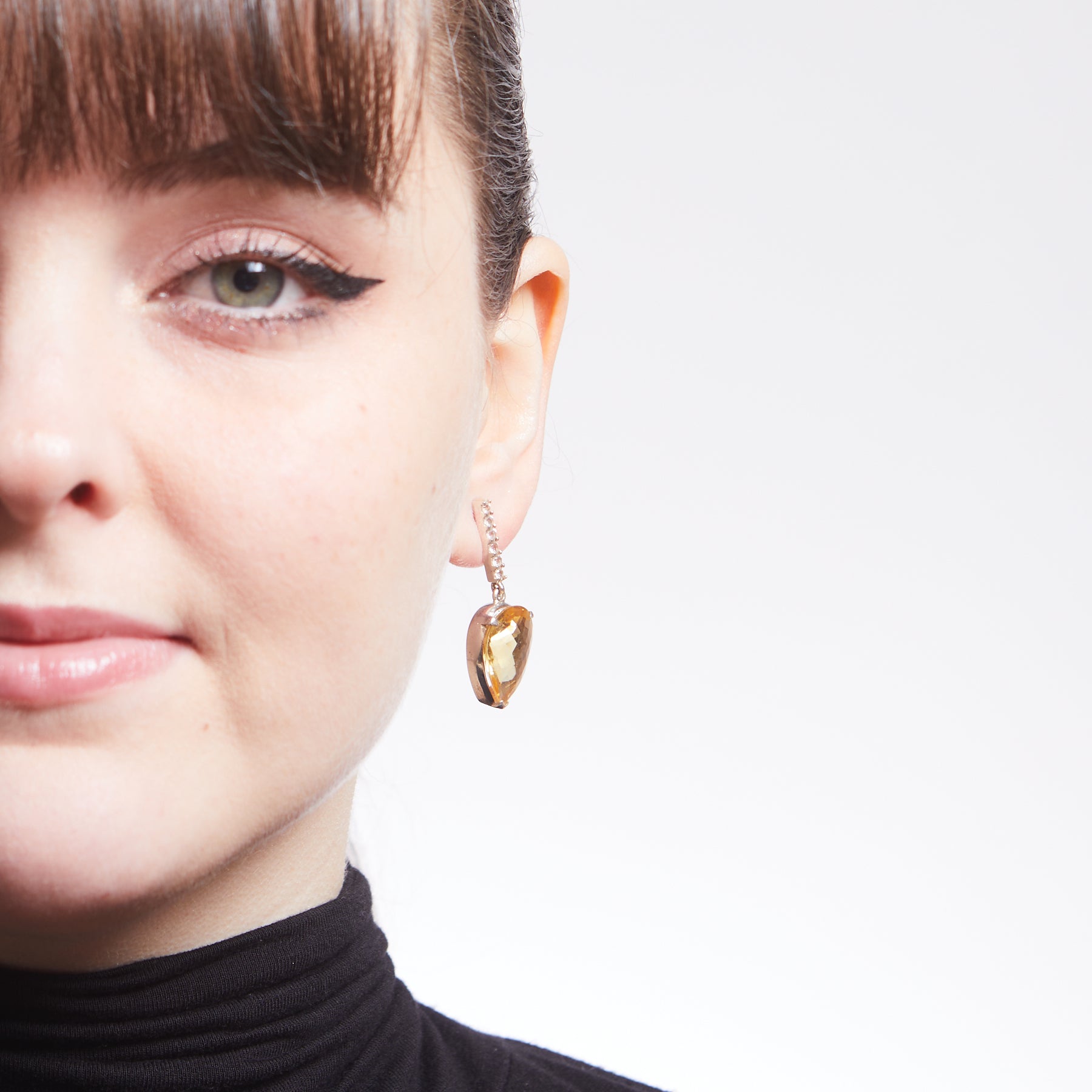 Citrine & White Topaz Drop Earrings