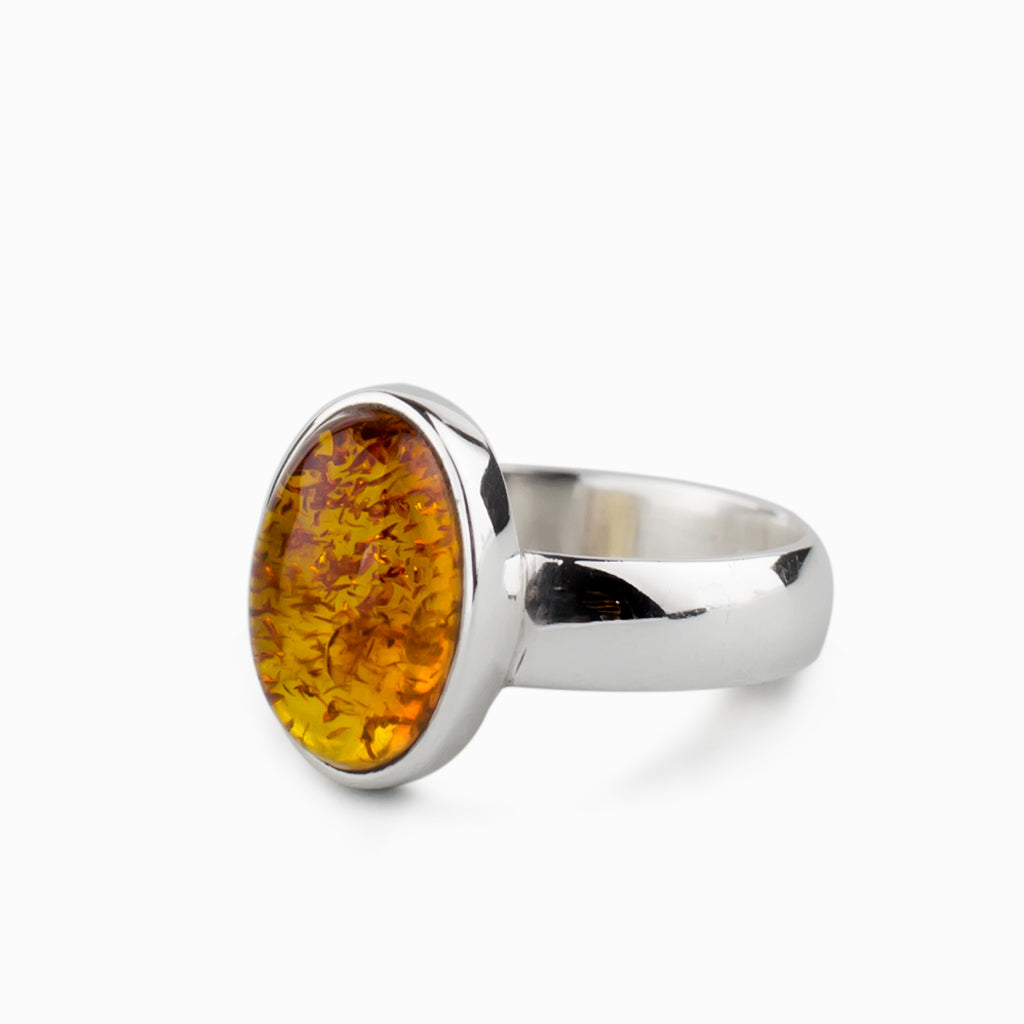 Gold amber deals ring