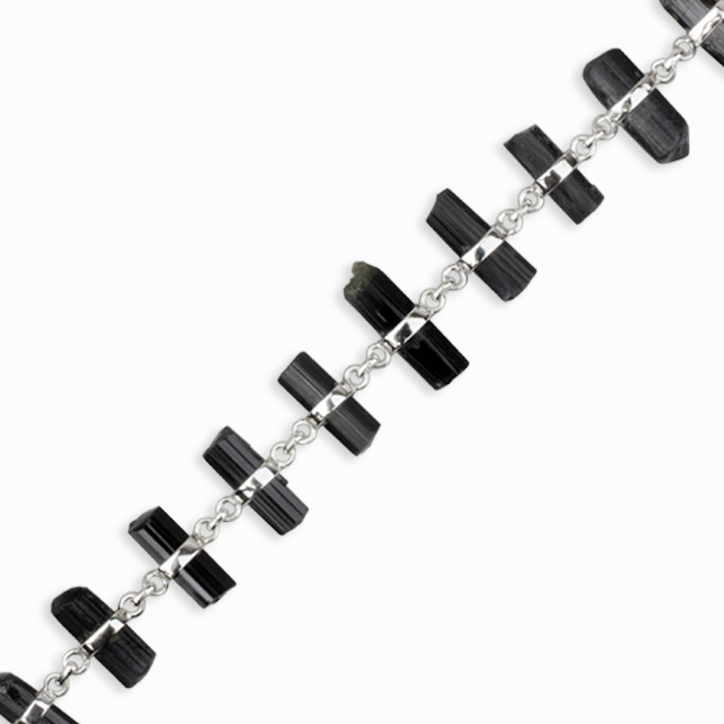 GaiaGems Natural Black Tourmaline Bracelet Crystal Stone Bracelet Round  Shape for Reiki Healing and Crystal Healing