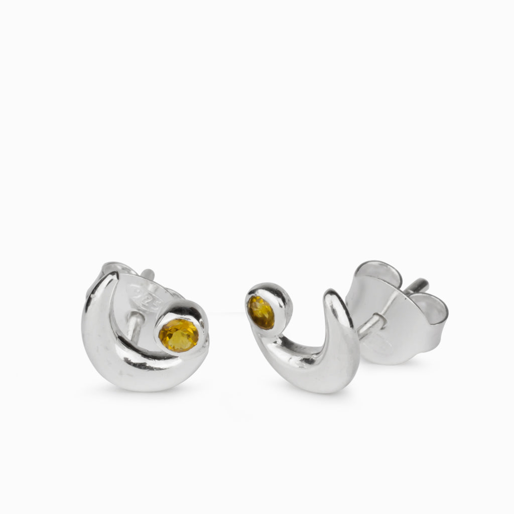 Citrine Puce Stud Earrings Stud Earrings Gold Plated Stud  Etsy in 2023   Stud earrings Citrine earrings studs Sterling silver earrings studs