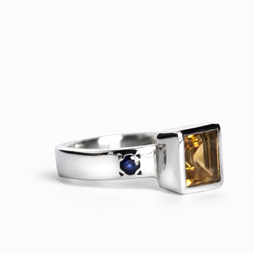 Citrine and Sapphire Ring