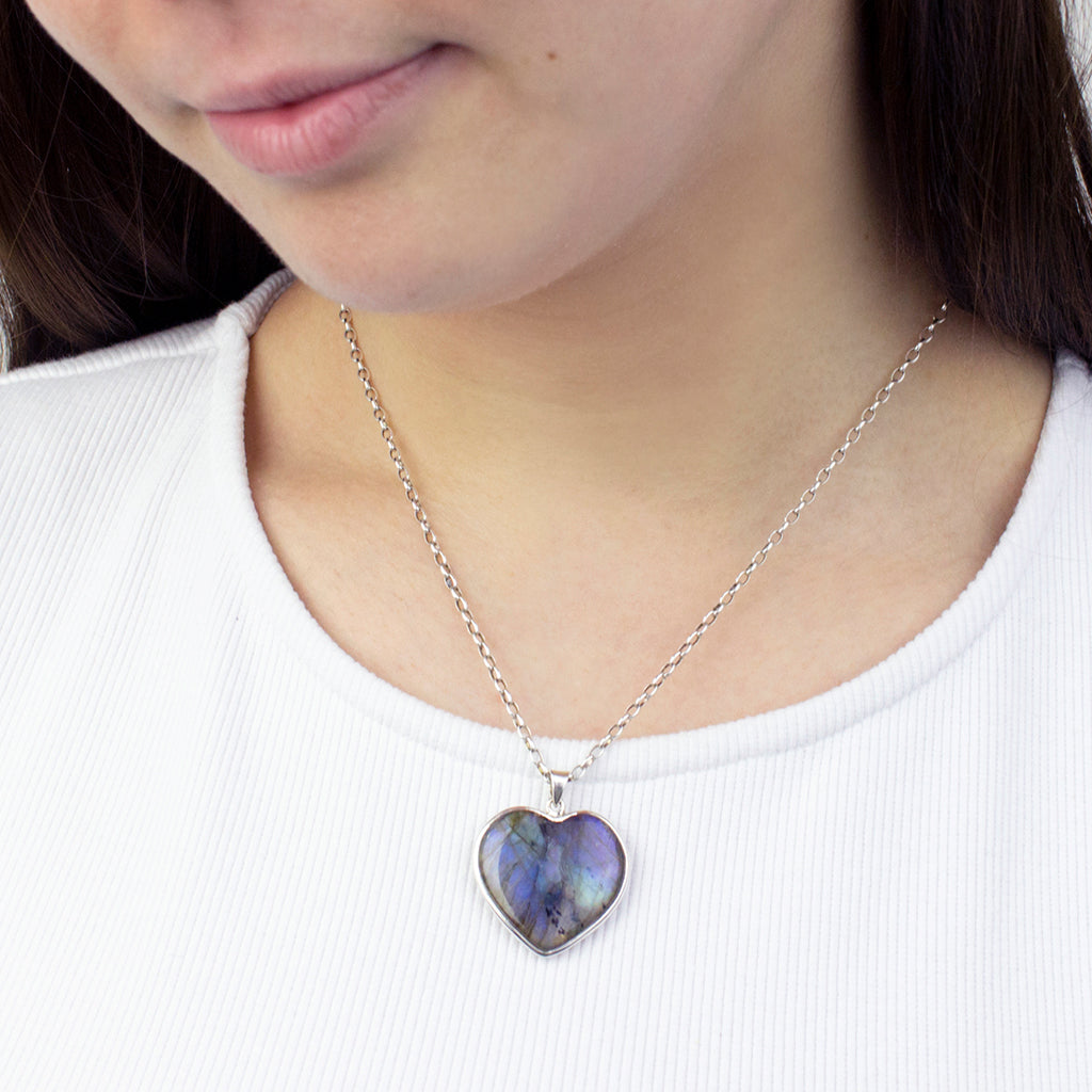 Labradorite on sale heart necklace