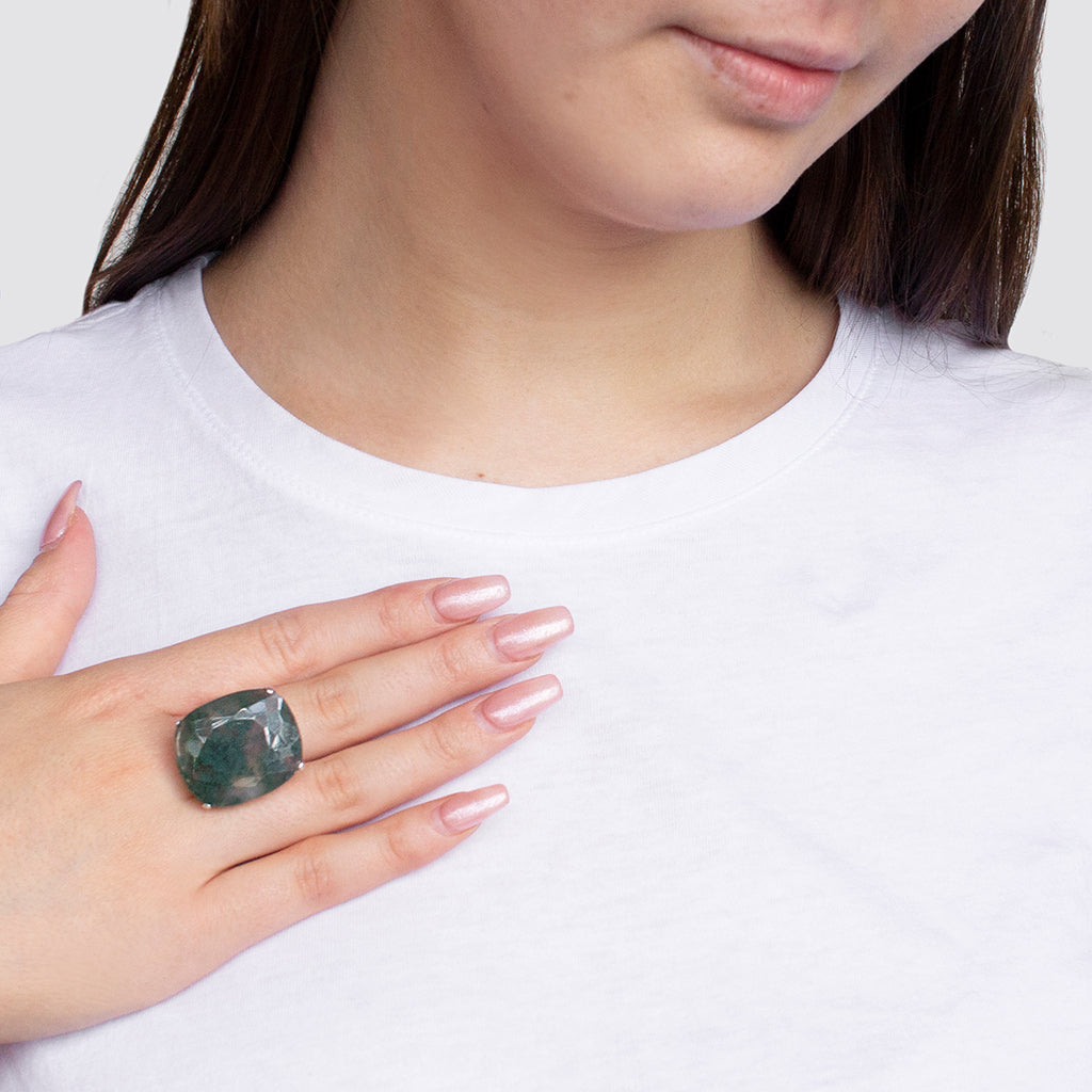 Green hot sale agate ring