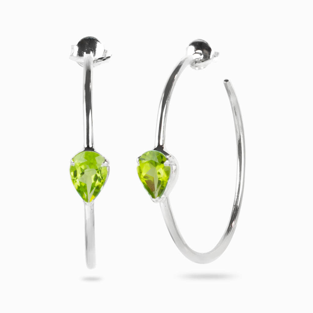 Peridot hoop store earrings